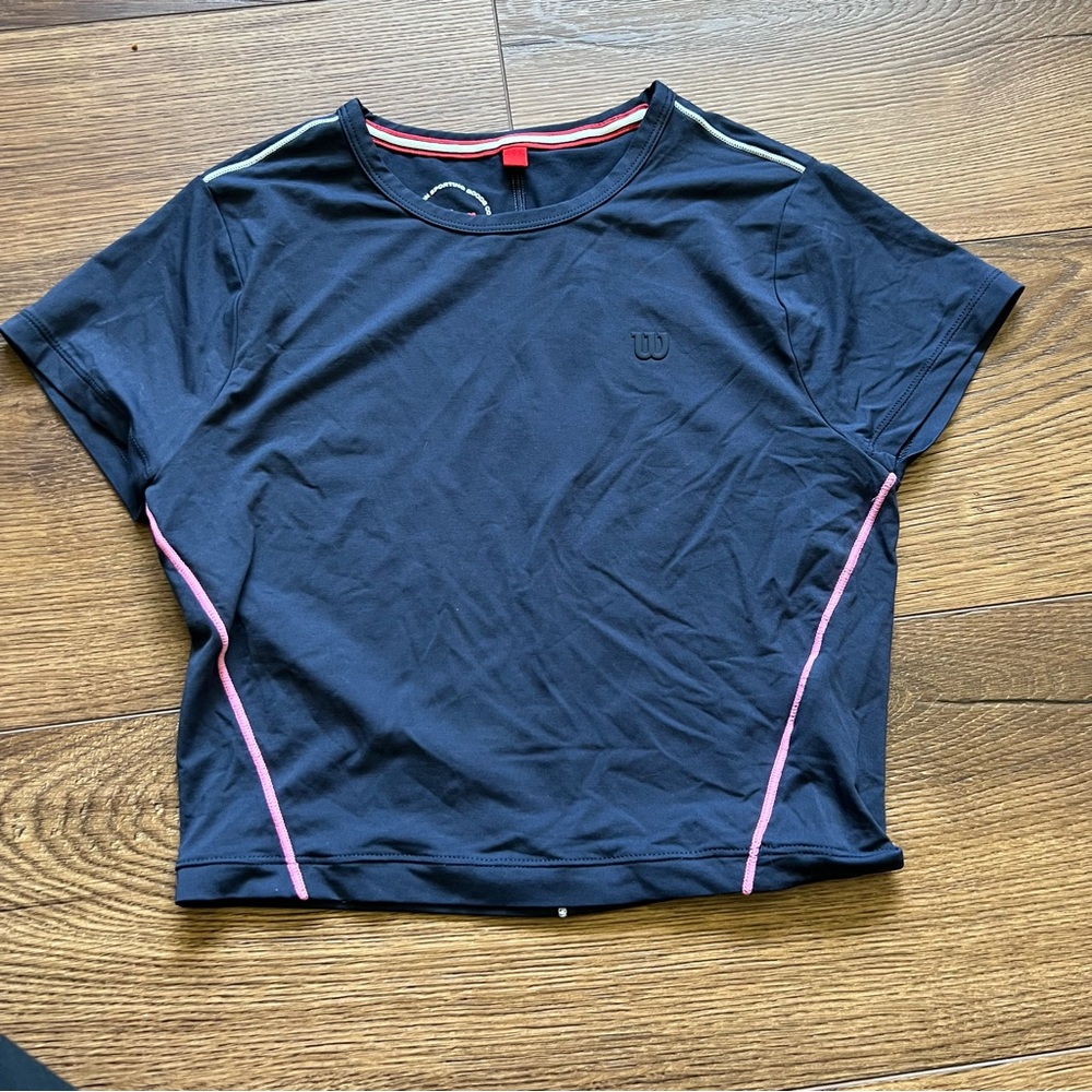 Wilson Blue Cropped Active Short Sleeve Shirt